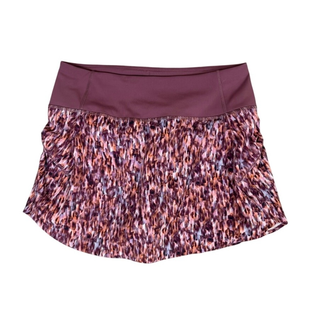 Athleta Run With It 14 Skort Purple Orange Abstract Print Size S 11576